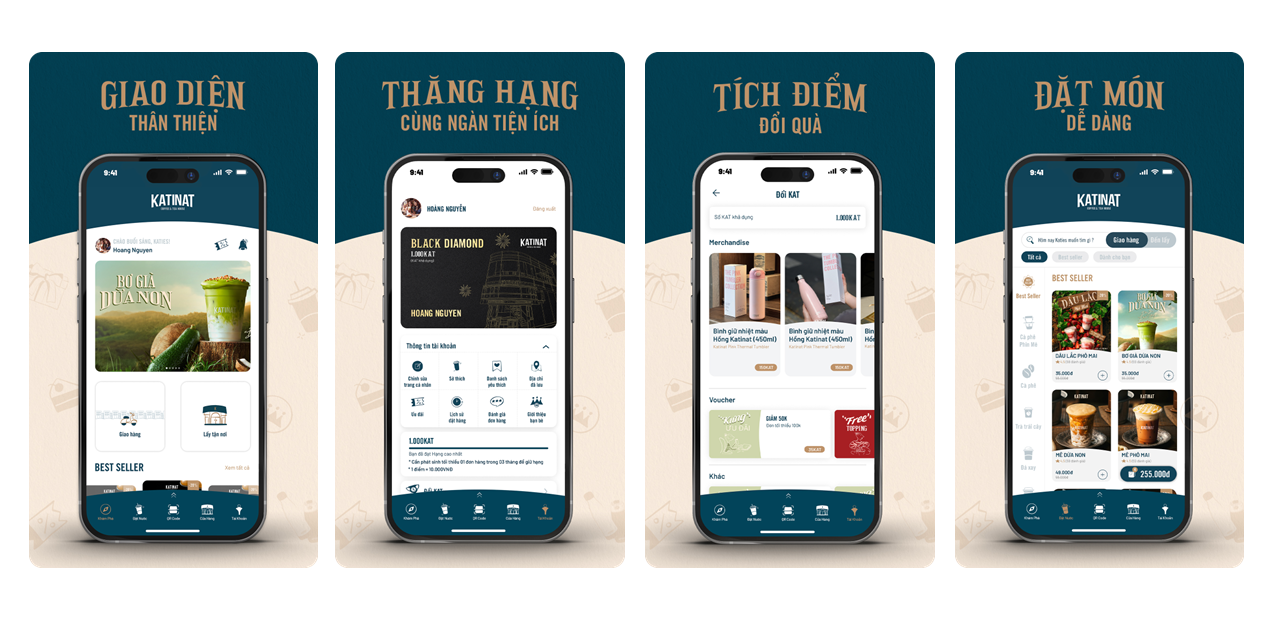 KATINAT lần đầu ra mắt Mobile App năm 2024, hứa hẹn là bước tiến mới trong tối ưu hoá chăm sóc khách hàng của chuỗi cà phê FnB Việt Nam
