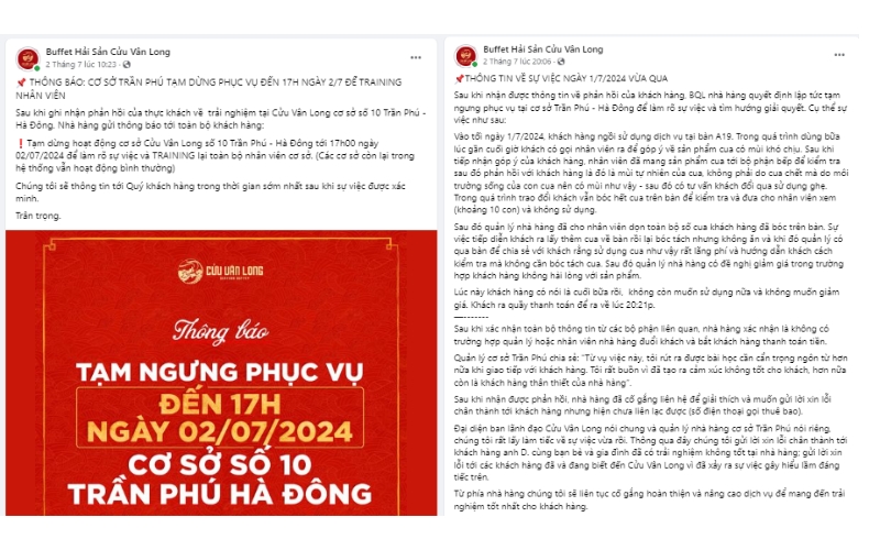 Rút Ra Điều Gì Từ Cách Xử Lý Khủng Hoảng Truyền Thông Của Buffet Cửu Vân Long? FnB Việt Nam