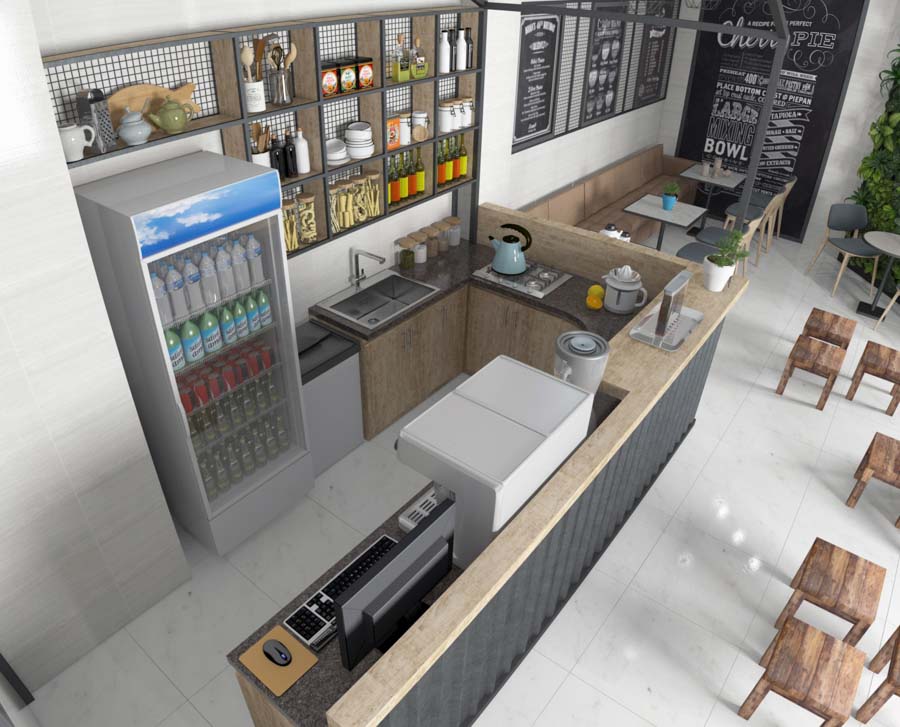 Quầy bar cà phê, thiết kế quầy bar, mặt tiền quán cà phê, không gian quán nhỏ